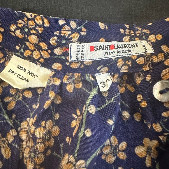 Saint Laurent Paris Floral Print Blouse EUC - Picture 3 of 6